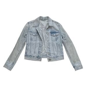 GAP 1969 Light Wash Sun Bleached Retro Denim Blue Jean Jacket Size Small